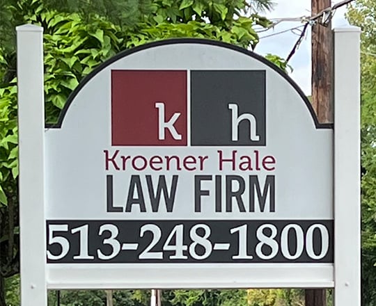 outside sign for Kroener Hale Law Firm